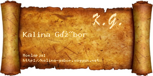 Kalina Gábor névjegykártya