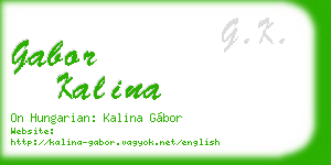 gabor kalina business card